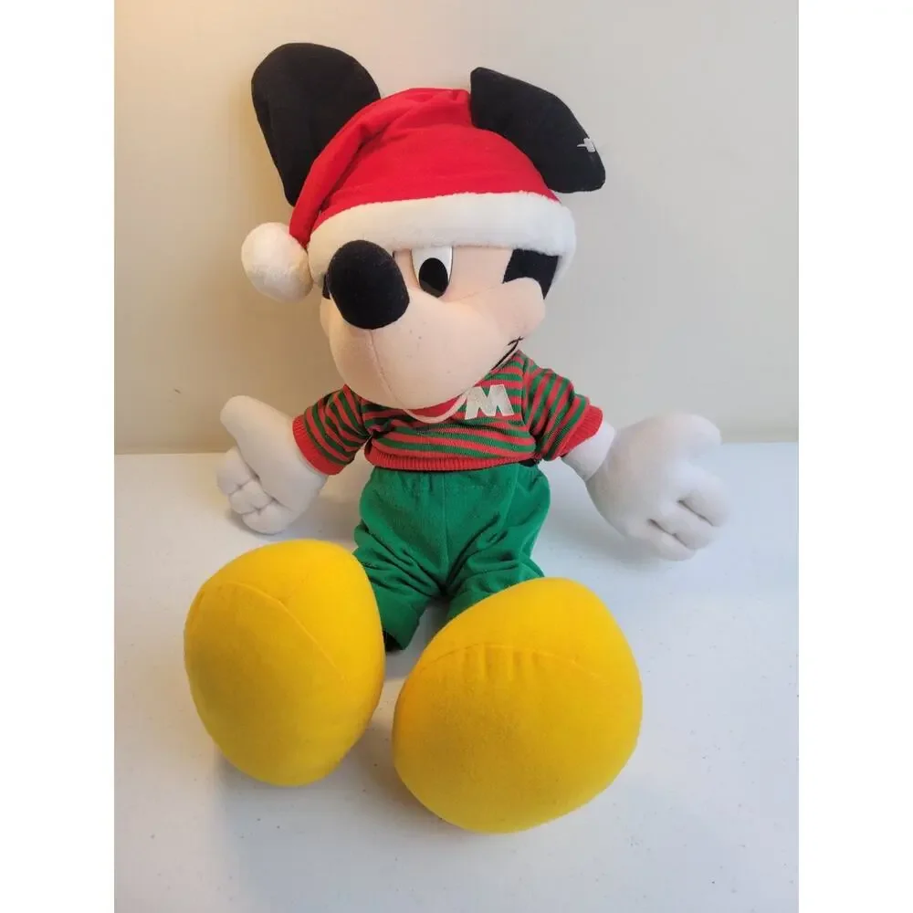 Vtg Mickey Santa Mattel‎ Disney Christmas Holiday Plush Stuffed Toy Doll 19